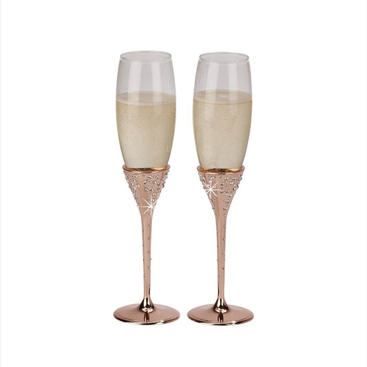 Galaxy Rose Gold Champagne Flutes Set - Loft&Timber
