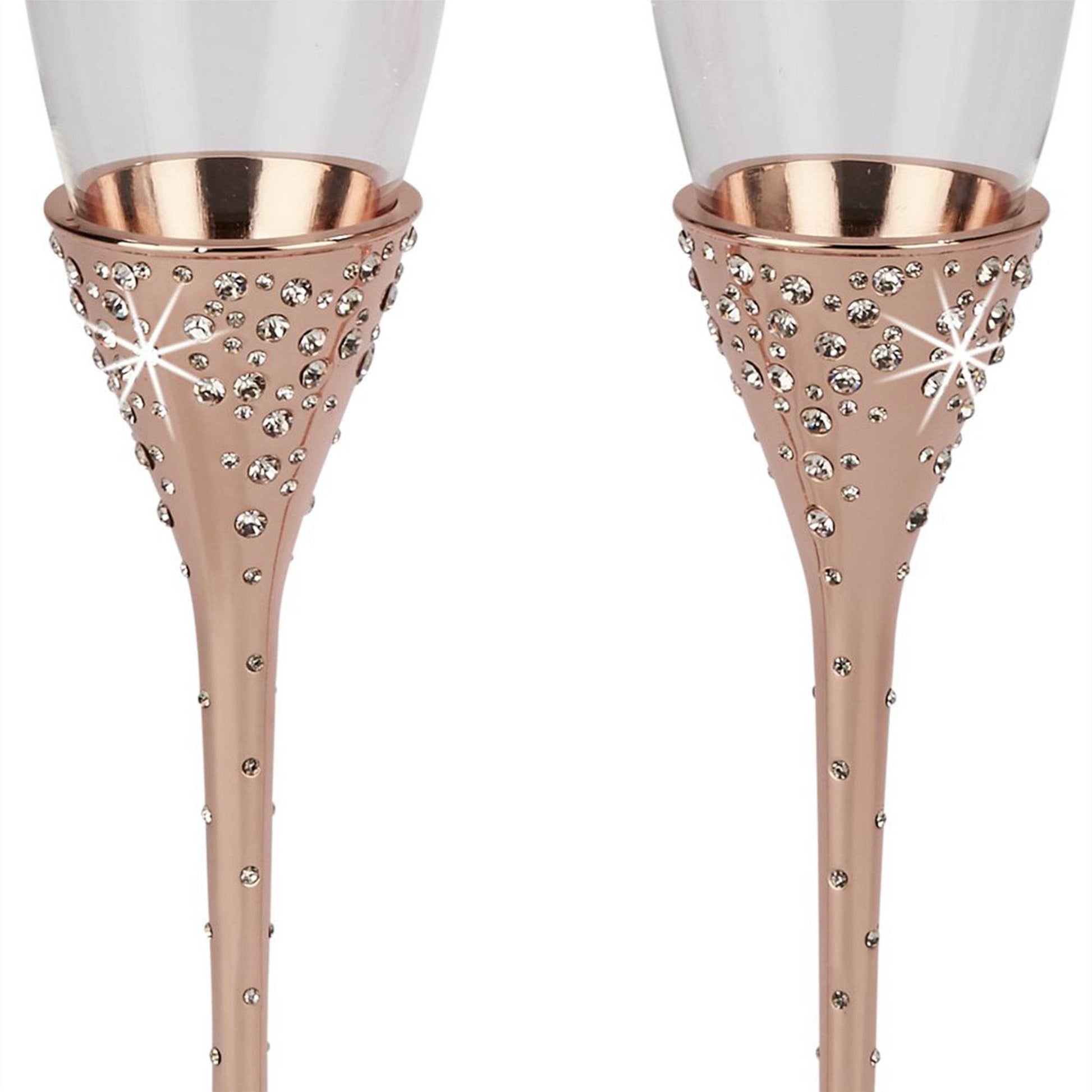Galaxy Rose Gold Champagne Flutes Set - Loft&Timber