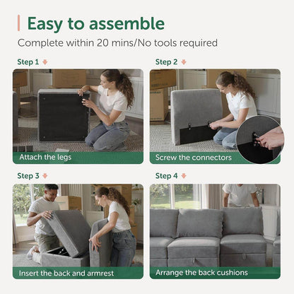 Oversized Modular U-Shaped Sectional Sofa - Loft&Timber