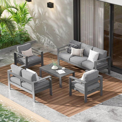 Modern Aluminum Outdoor Patio Furniture Set with Cushions - Loft&Timber