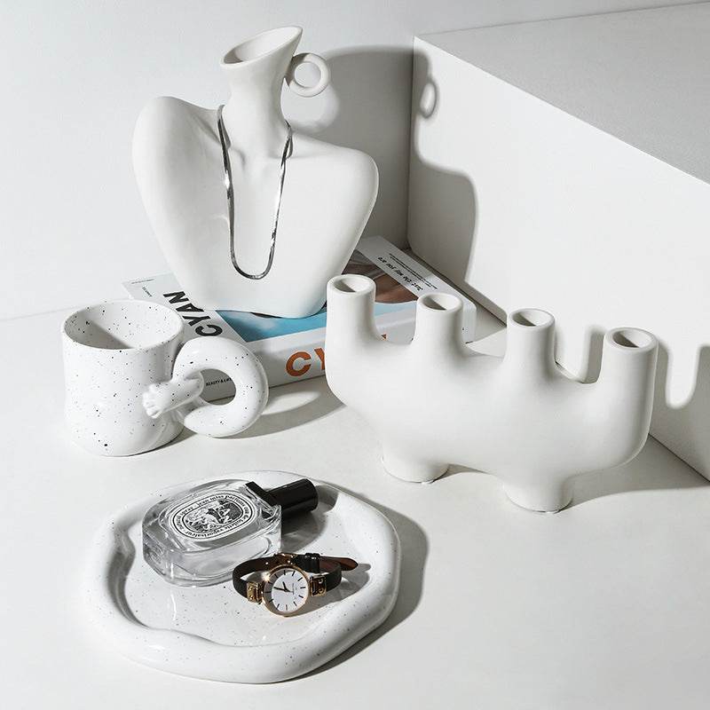 Ceramic Simple White Vase Nordic Home Decoration - Loft&Timber