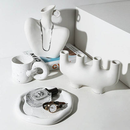 Ceramic Simple White Vase Nordic Home Decoration - Loft&Timber