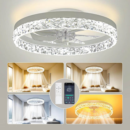 Low Profile Ceiling Fans with Lights and Remote, 20 Inches of LED - Loft&Timber