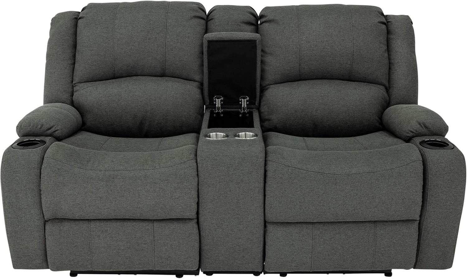 Charles Powered Double RV Wall Hugger Recliner Sofa | RV Loveseat | RV Furniture | Cloth (Fossil, 67")-4