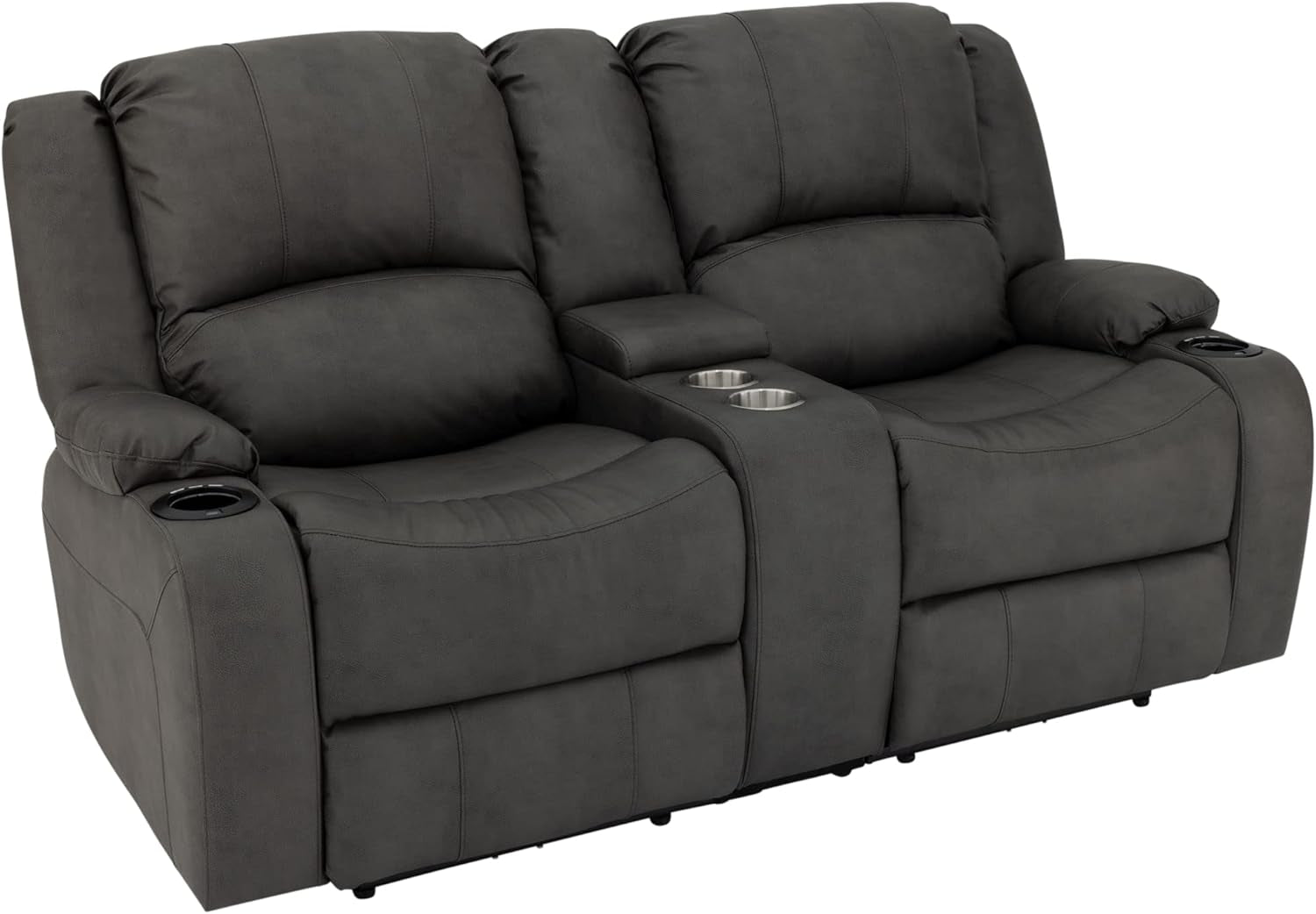 Charles 67" Powered Double RV Wall Hugger Recliner Sofa RV Loveseat with Upgraded 2023 Fabric (Gunemtal)-0