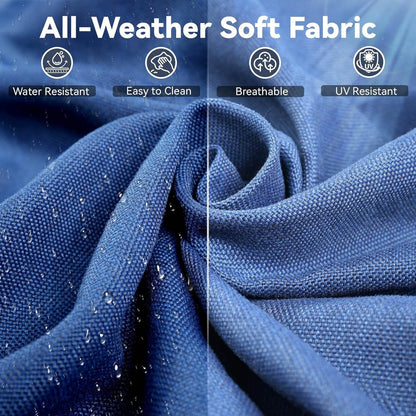 Outdoor Patio Furniture Set-5 Pieces All-Weather Wicker Outdoor Furniture with Swivel Patio Chairs Outdoor Patio Conversation Sets for Garden Porch Deck Grey/Blue - Loft&Timber