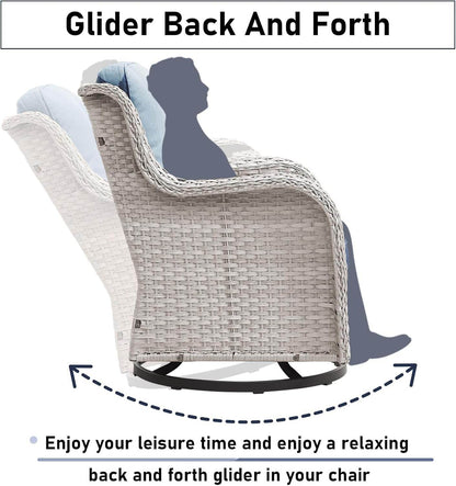 Comfortable 11 Piece Outdoor Furniture Set with Swivel Rockers - Loft&Timber