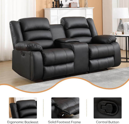 Faux Leather Manual Recliner Sofa Set (Loveseat+Sofa) - Loft&Timber