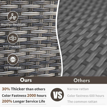 Outdoor Rattan Patio Furniture Set with Swivel Rockers - Loft&Timber