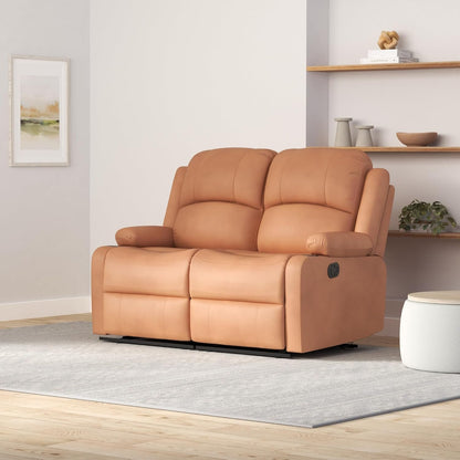 58" Wall Hugger Reclining RV Theater Seats | Double Recliner RV Sofa | RV Couch | Wall Hugger Recliner | RV Theater Seating | RV Furniture (Manual, Sand) - Loft&Timber