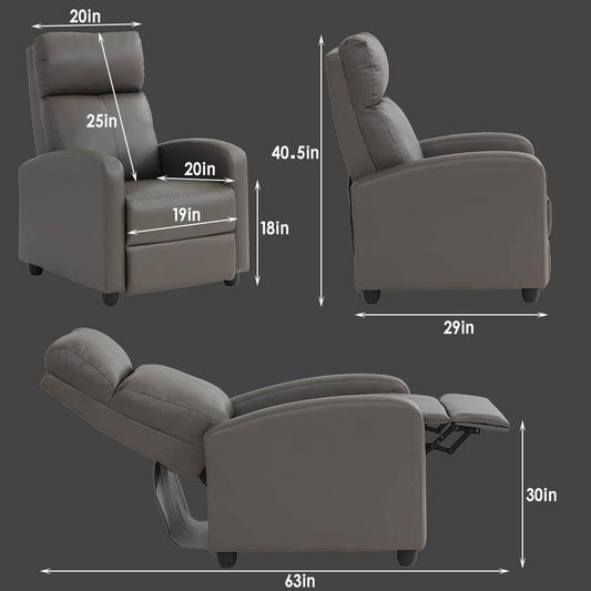 Recliner Chair Single Sofa Winback - Loft&Timber