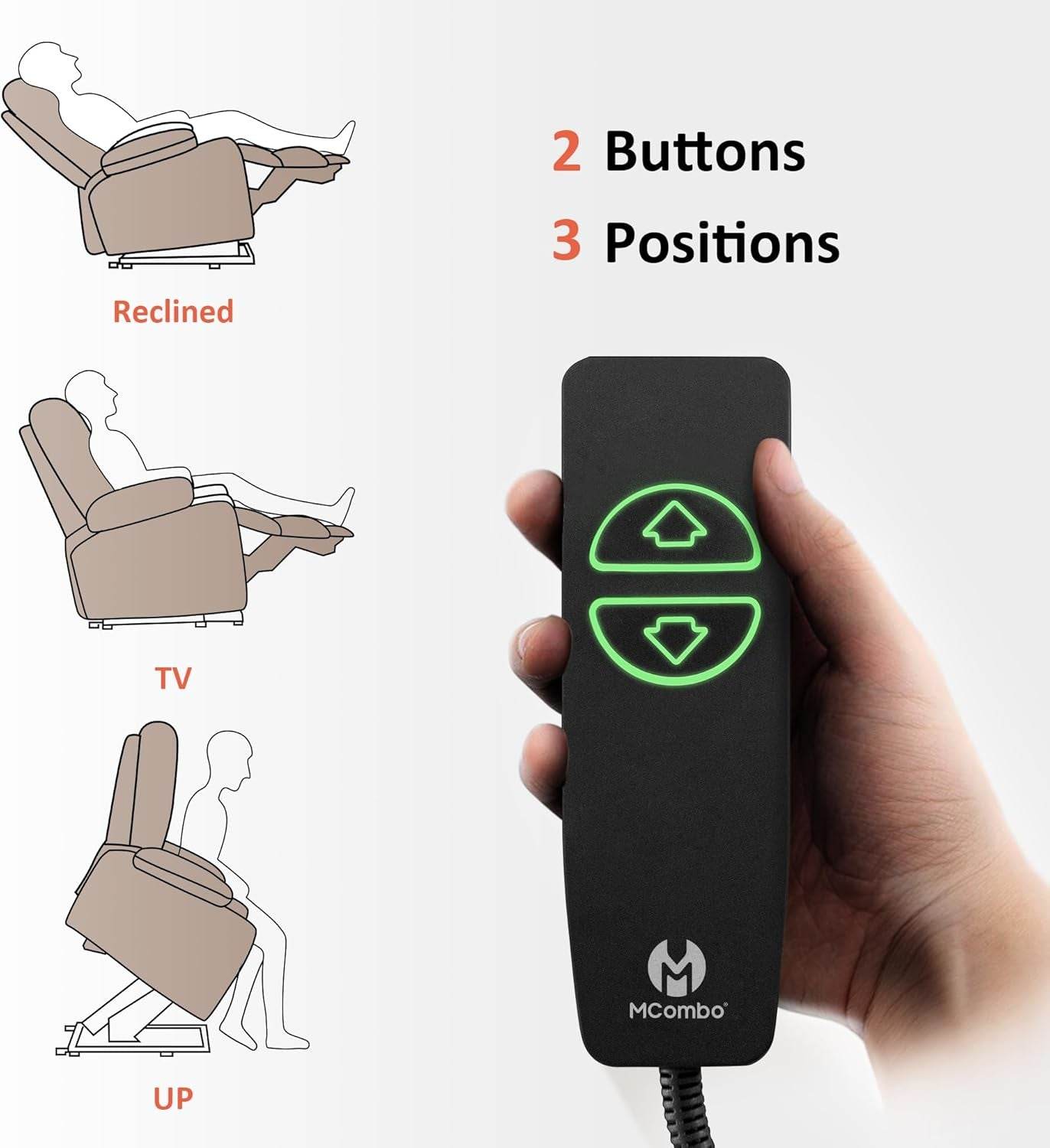 Power Lift Recliner Chair Sofa with Massage in Grey - Loft&Timber