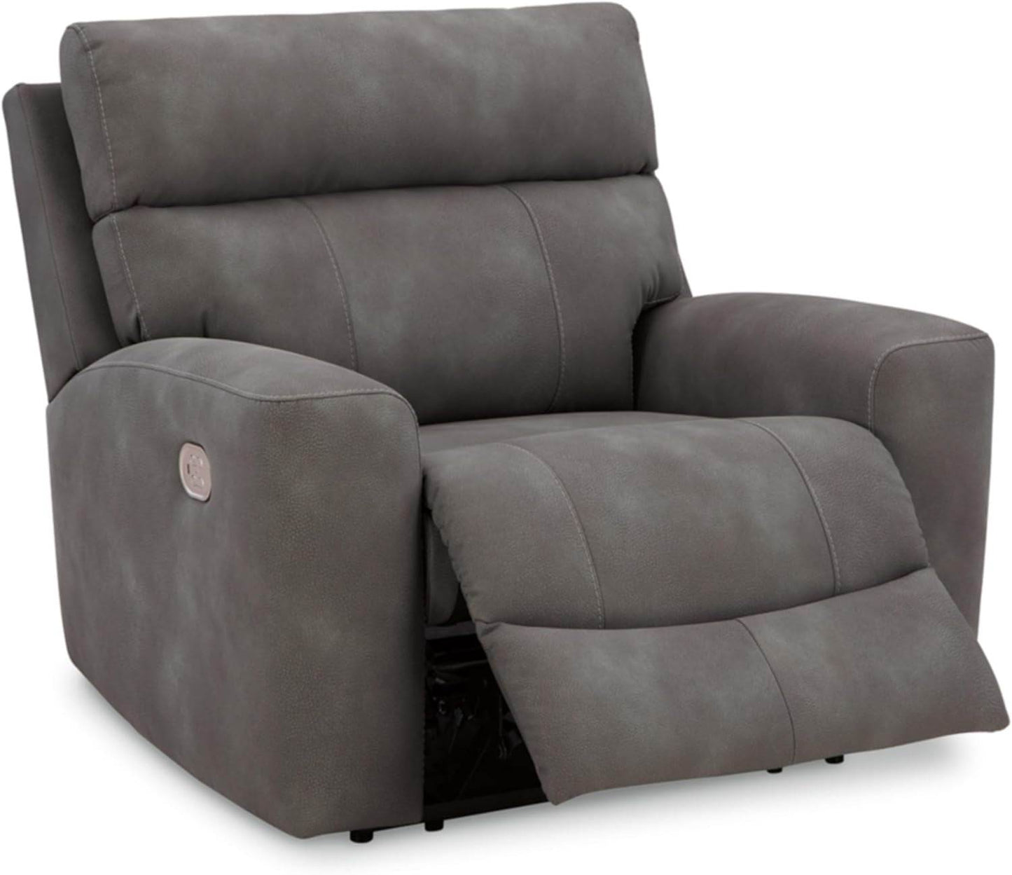 Next-Gen Durapella Contemporary Faux Leather Power Recliner, Dark Brown - Loft&Timber