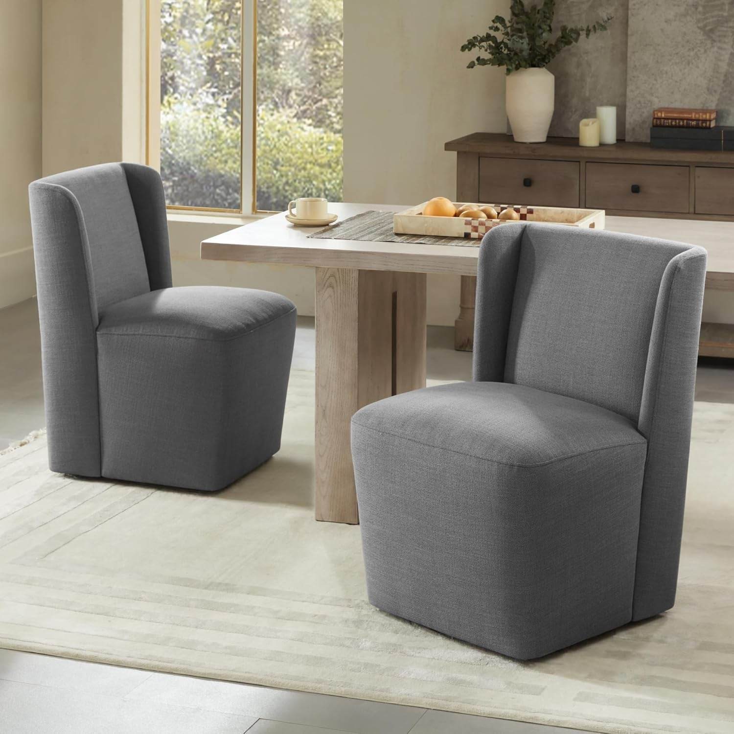 Dining Chairs with Casters No Assembly - Loft&Timber