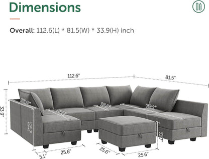 Oversized Modular U-Shaped Sectional Sofa - Loft&Timber