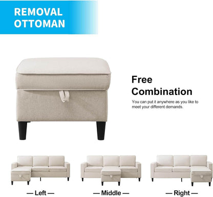 2 Piece Sofa Set, Sofa and Loveseat Sets for Living Room, L Shape Sectional Sofa with Chaise, 3 Seater Convertible Sectional Sofa Couch for Apartment - Loft&Timber