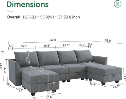 Modular Sectional Sofa with Storage Chaise - Loft&Timber