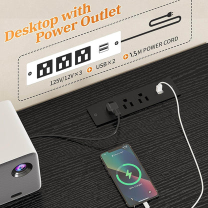 TV Stand Dresser 60''TV Stand with Charging Station, 51.1''W*11.8''D*34.8''H - Loft&Timber