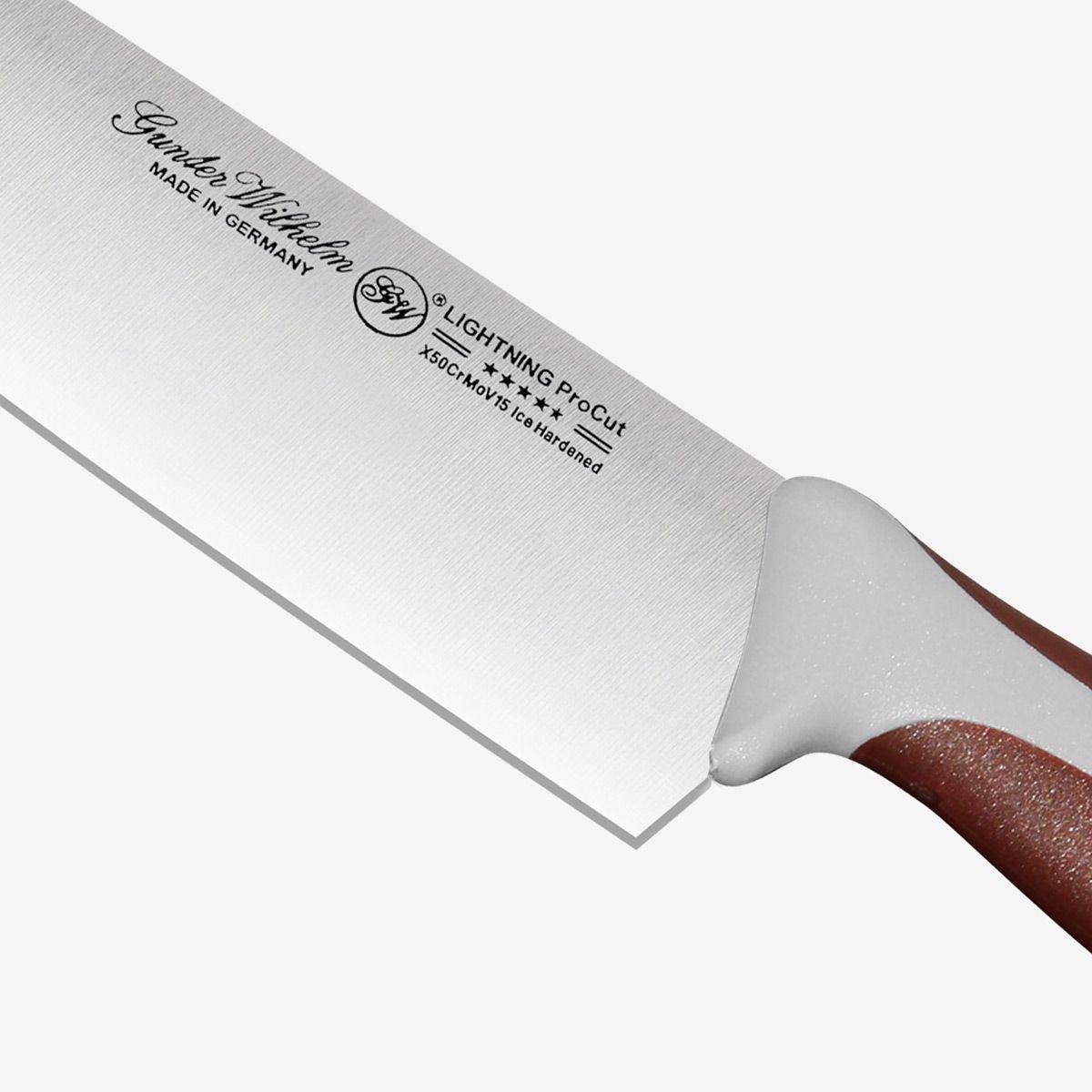Gunter Wilhelm Lightning Chef Knife, 10 Inch | Brown and Grey ABS Handle SKU: 10-105-0110 - Loft&Timber