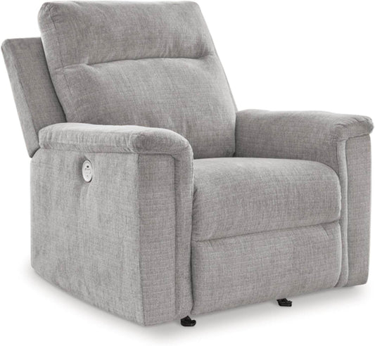 Barnsana Casual Power Rocker Recliner with USB Port, Light Gray - Loft&Timber