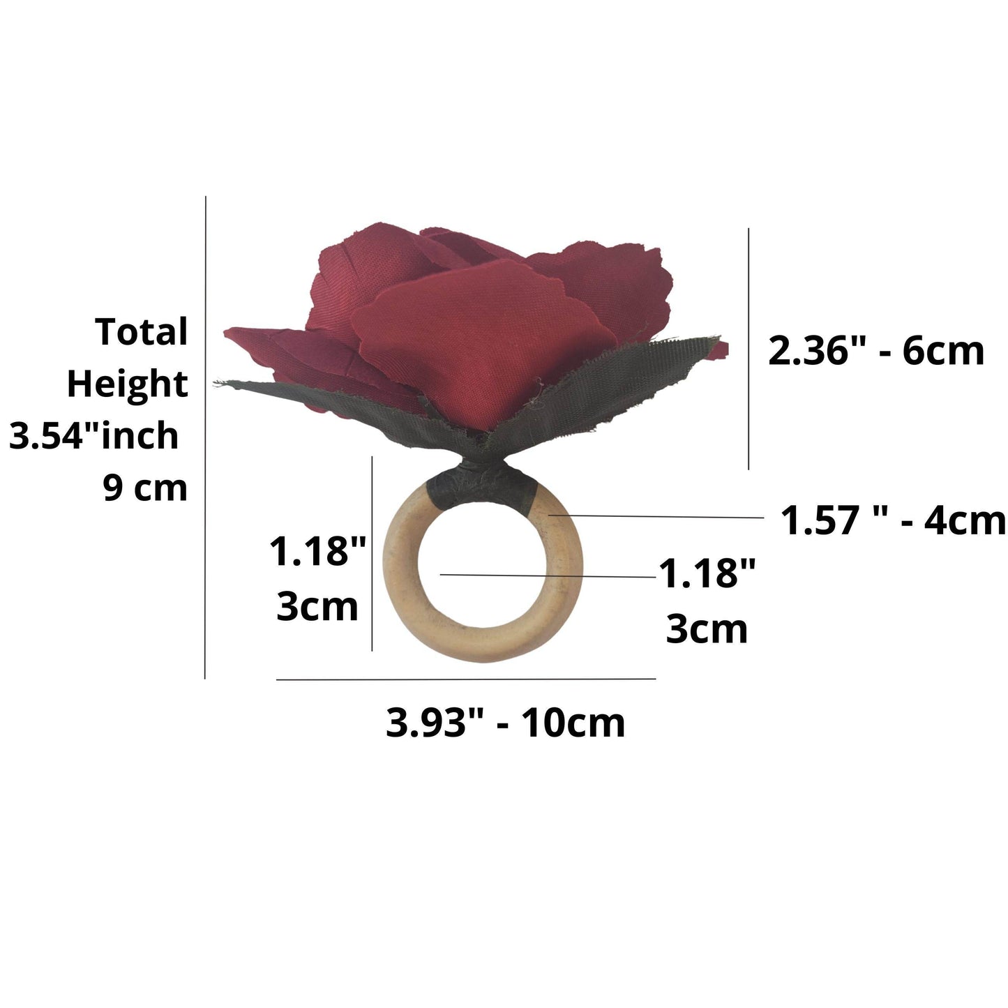 Maison Charlô | Wholesale Set of 40 Wholesale Red Colombiana Rose Flower Rosebud Napkin Rings Ecofriendly Pack - Loft&Timber