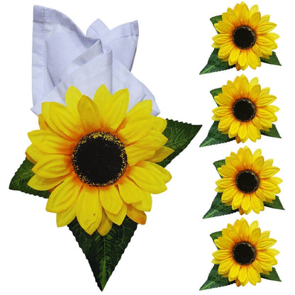 Maison Charlo | Set of 4 Sunflower Napkin Rings - Loft&Timber