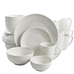 Gibson Home Ogalla 30 Piece Porcelain Dinnerware Set in White - Loft&Timber