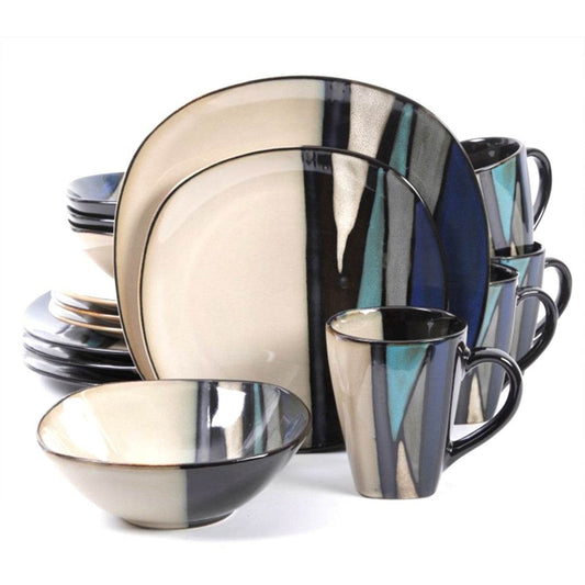 Gibson Elite Althea 16-Piece Dinnerware Set, Teal - Loft&Timber
