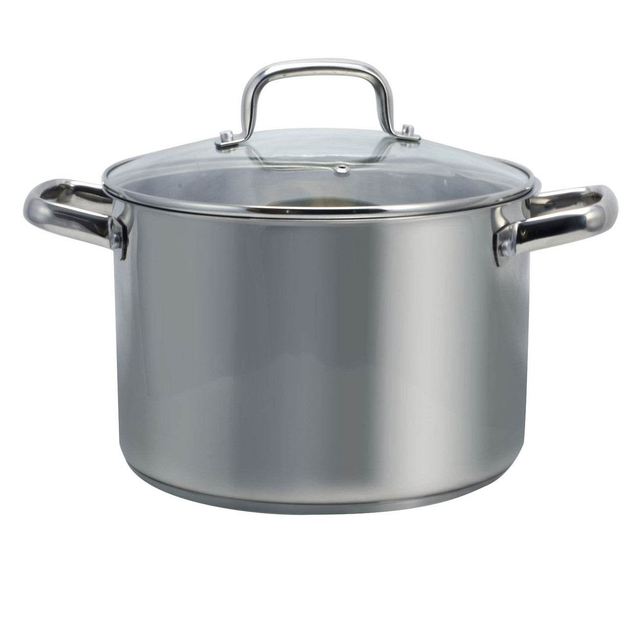 Oster Adenmore 8 Quart Stainless Steel Stock Pot with Tempered Glass Lid - Loft&Timber