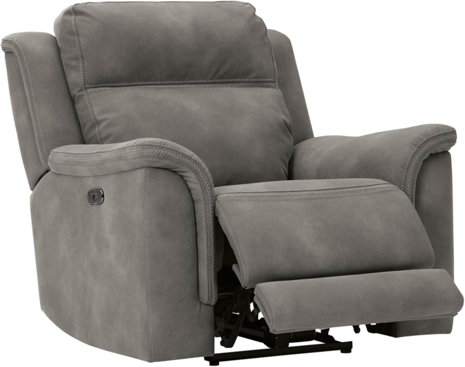Next-Gen Durapella Power Recliner with Adjustable Headrest, Gray - Loft&Timber