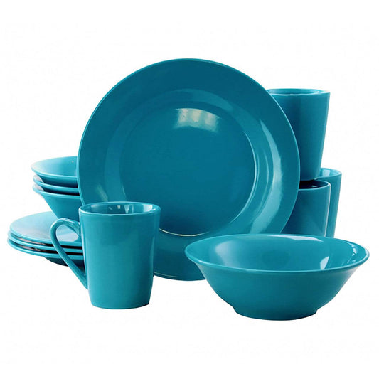 Gibson Home Carlton 12 Piece Dinnerware Set in Blue - Loft&Timber