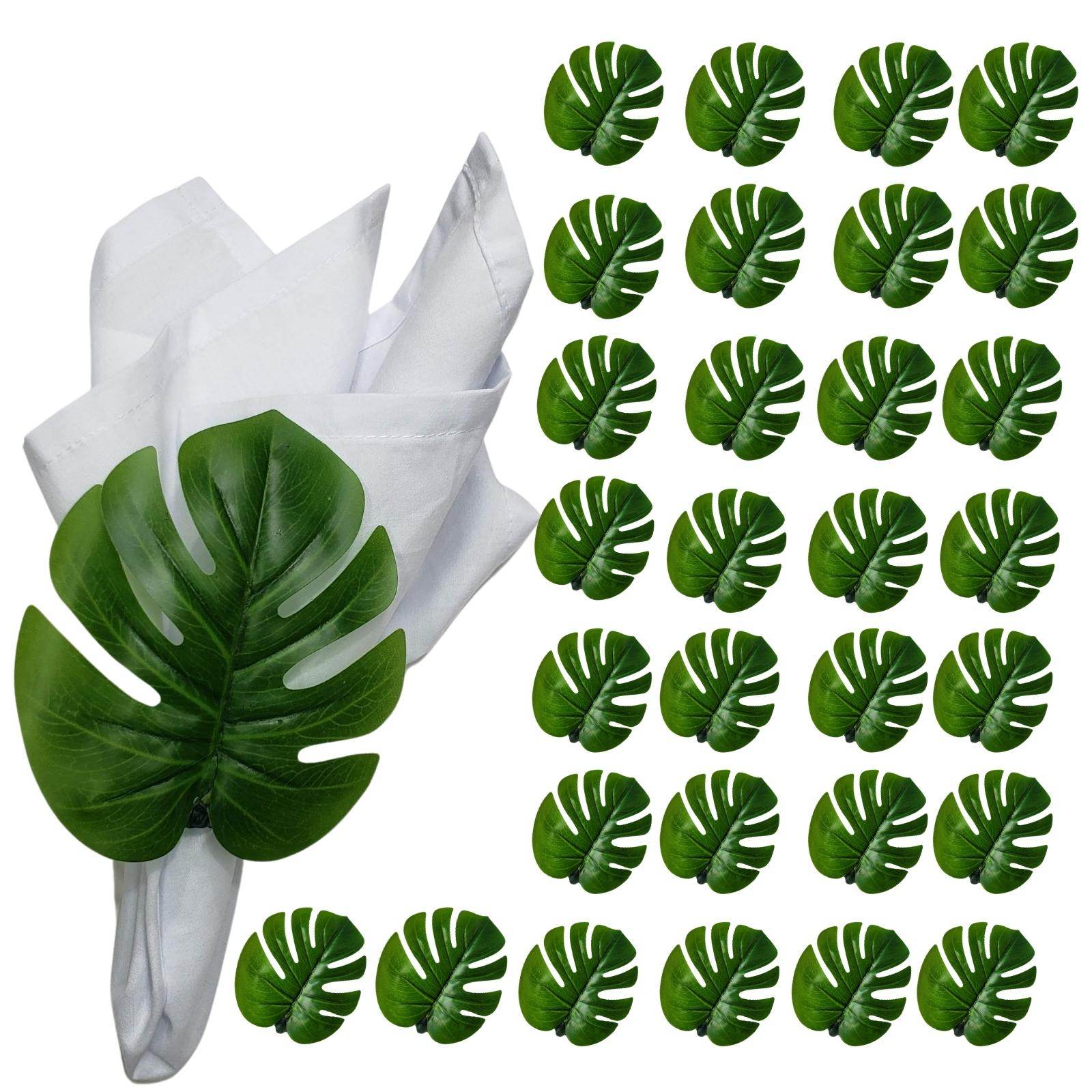 Maison Charlô | Wholesale Set 30 or 60 Green Monstera Leaf Napkin Rings Ecofriendly Pack - Loft&Timber