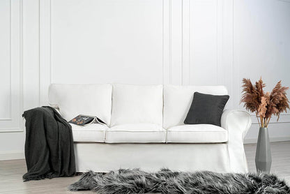 Cotton Ektorp 3 Seat Sofa Cover Slipcover Replacement Made for the IKEA Ektorp 3 Seat Sofa Cover(Cotton White)-Does NOT Fit Ektorp 3.5-Seat Sofa NOT Fit Uppland Series Sofa - Loft&Timber