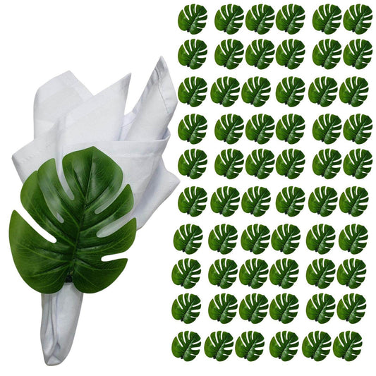 Maison Charlô | Wholesale Set 30 or 60 Green Monstera Leaf Napkin Rings Ecofriendly Pack - Loft&Timber