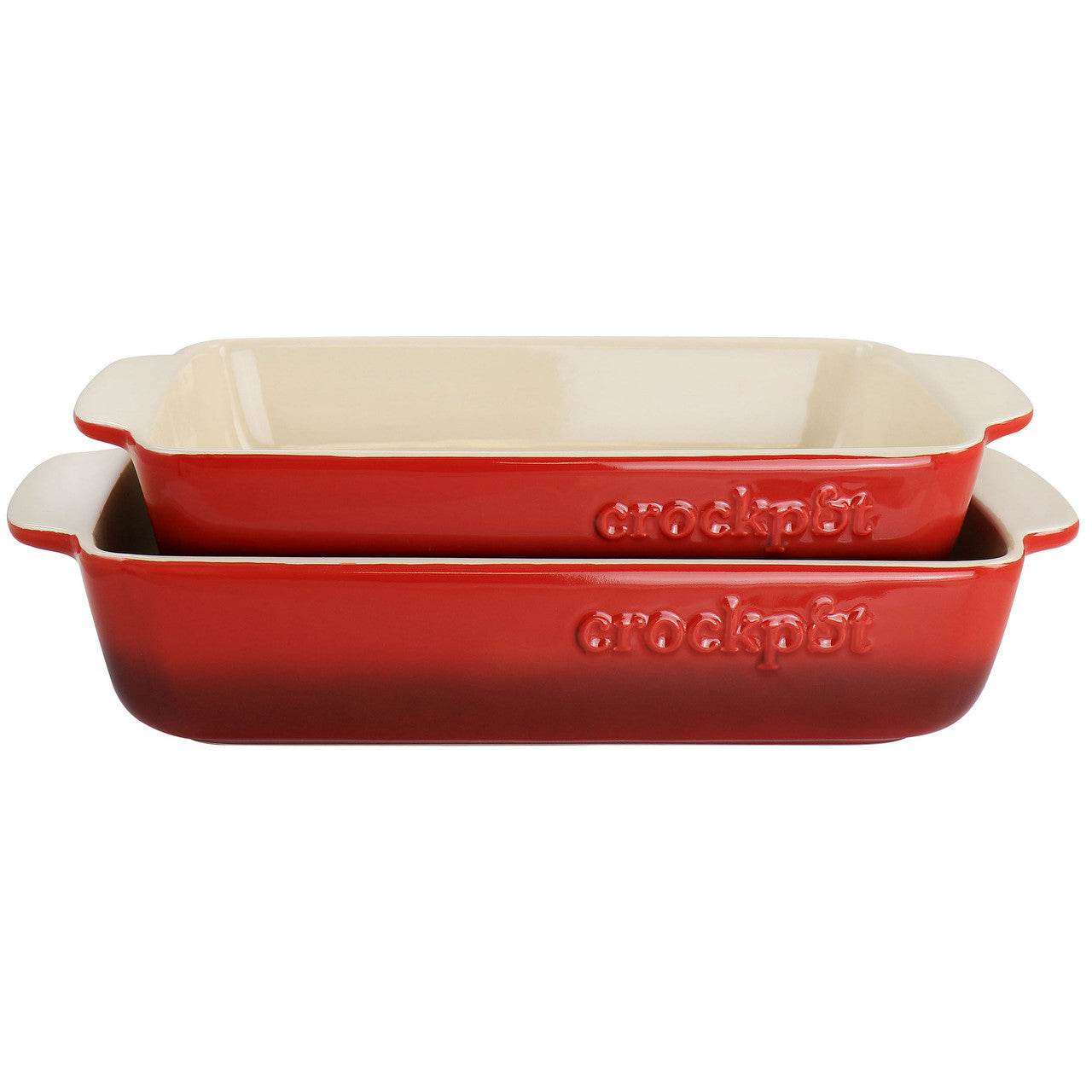 Crock Pot Artisan 2 Piece Stoneware Bake Pans in Gradient Red - Loft&Timber