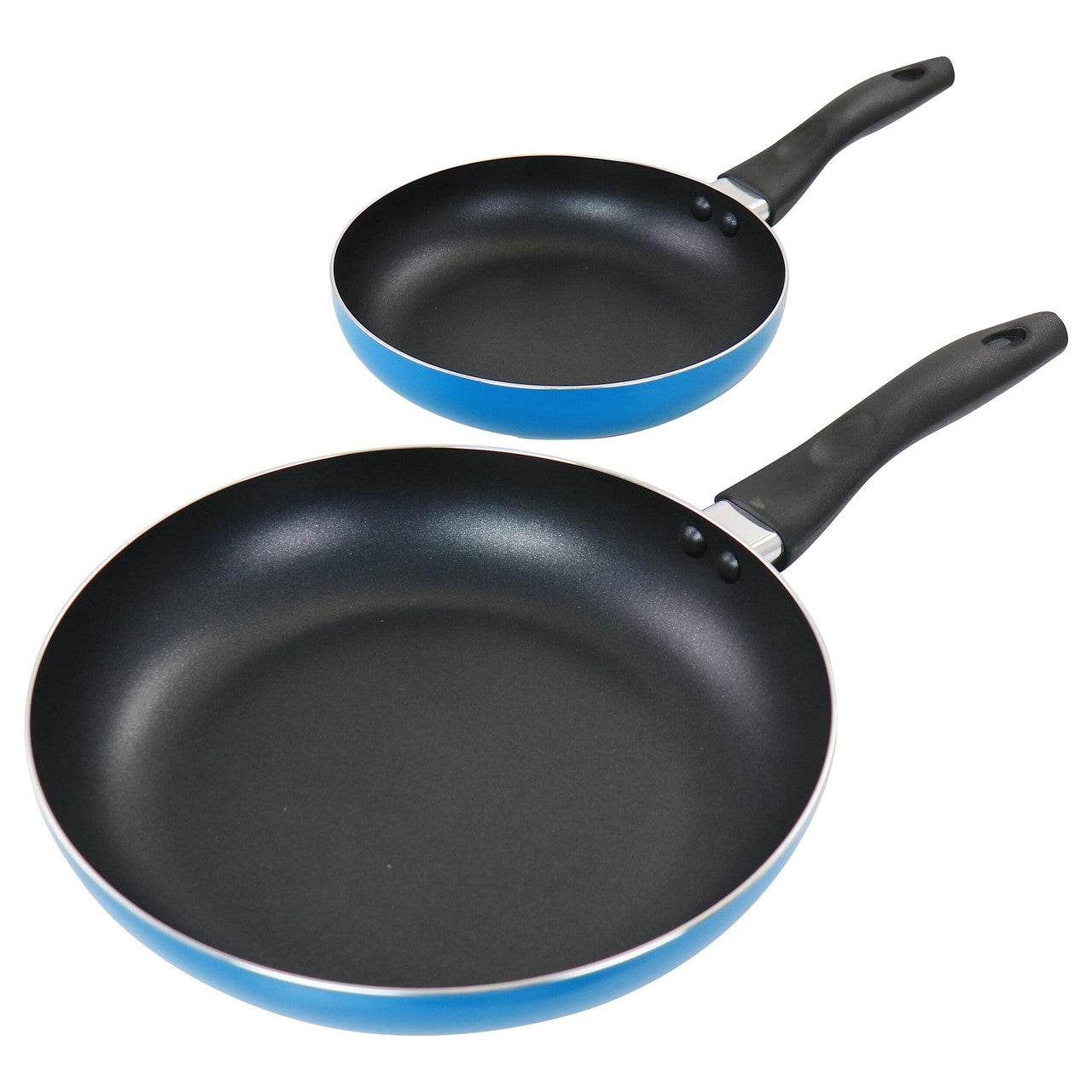 Gibson Home 2 Piece 10 inch Aluminum Frying Pan in Blue - Loft&Timber