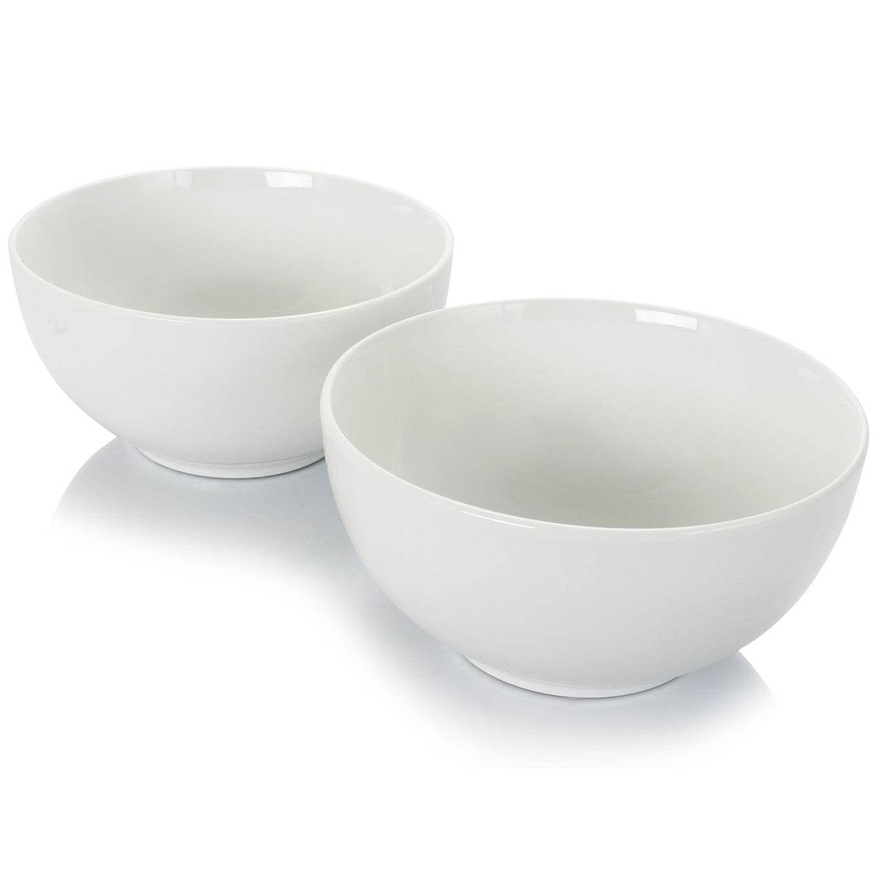 Gibson Home 2 Piece 7 Inch Ceramic All-Purpose Round Bowl Set in White - Loft&Timber