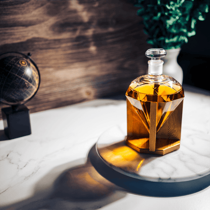 Diamond Decanter For Whiskey, Liquor, Scotch, Rum, Bourbon, Vodka, Tequila Decanter, The Wine Savant 750ml - Gifts For Men & Women Clear - Loft&Timber