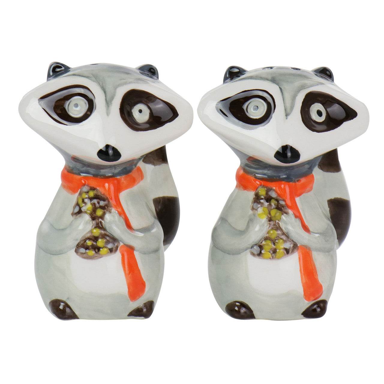 Gibson Home Woodland Raccoon 2 Piece Hard Dolomite Salt and Pepper Set - Loft&Timber