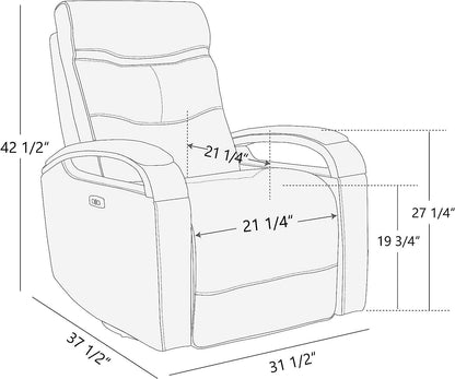 Chocolate Swivel Glider Rocker Recliner with USB Charge - Loft&Timber