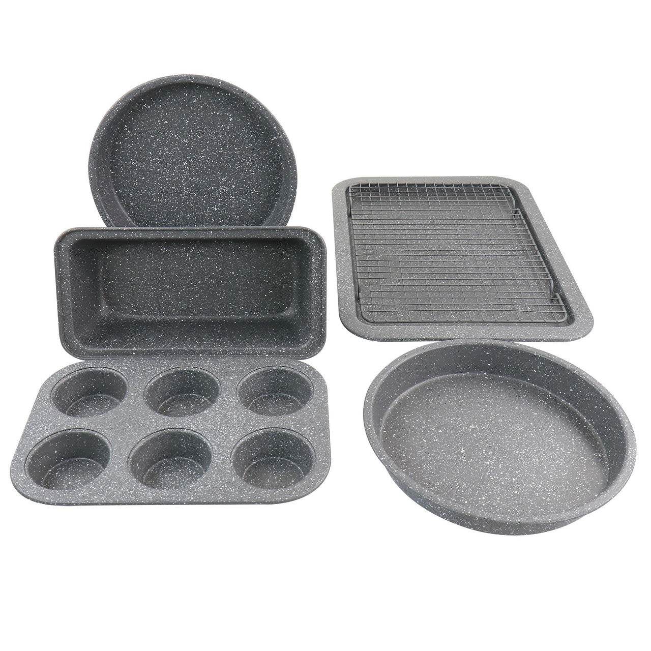 Oster 6 Piece Carbon Steel Non Stick Bakeware Set in Greystone - Loft&Timber