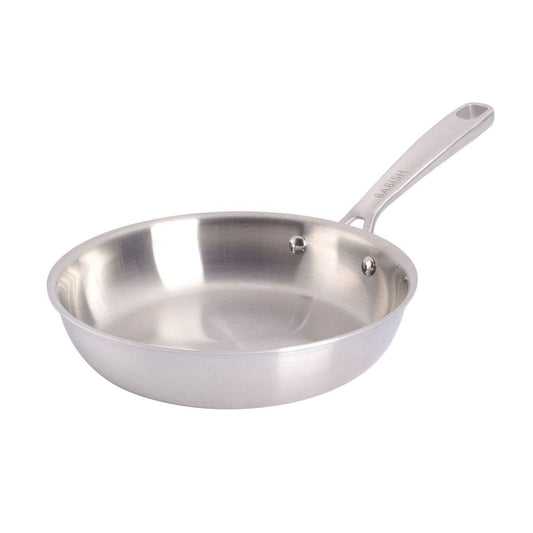Babish 8 Inch Stainless Steel Tri-Ply Double Riveted Fry Pan in Silver - Loft&Timber
