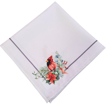 Charlo's Cloth Napkins Set of 4 Royal Bird and Christmas Grey 16" by 16" - Loft&Timber