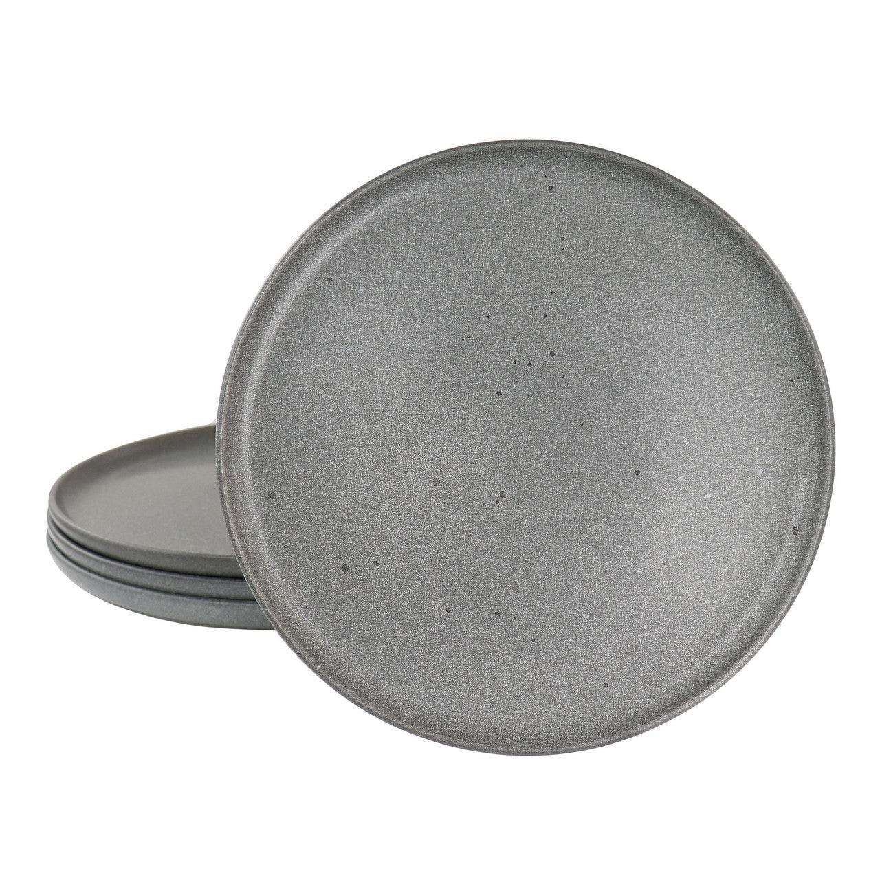 Our Table Landon 4 Piece 8.4 Inch Round Stoneware Salad Plate Set in Truffle - Loft&Timber