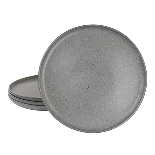 Our Table Landon 4 Piece 8.4 Inch Round Stoneware Salad Plate Set in Truffle - Loft&Timber