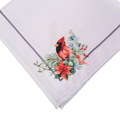 Charlo's Cloth Napkins Set of 4 Royal Bird and Christmas Grey 16" by 16" - Loft&Timber