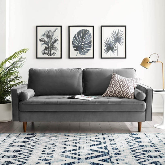 EEI-3764-GRY Valour Performance Velvet Sofa, Gray-0