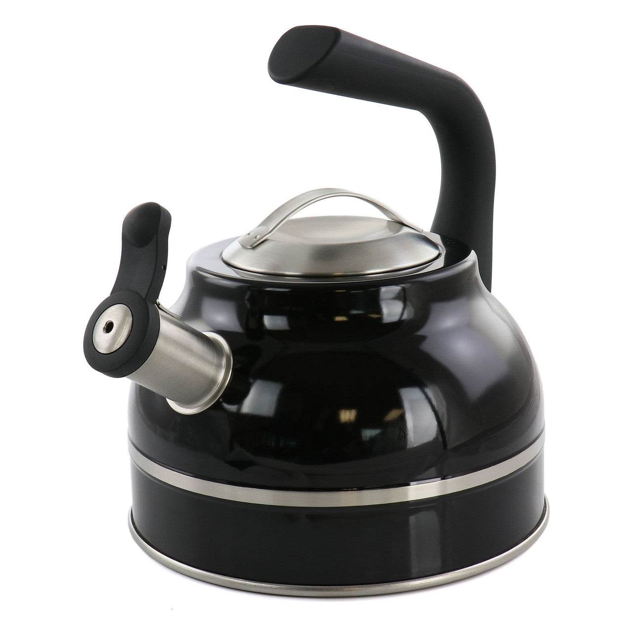 Kenmore Elite 2.3 Quart Stainless Steel Whistling Tea Kettle in Black - Loft&Timber
