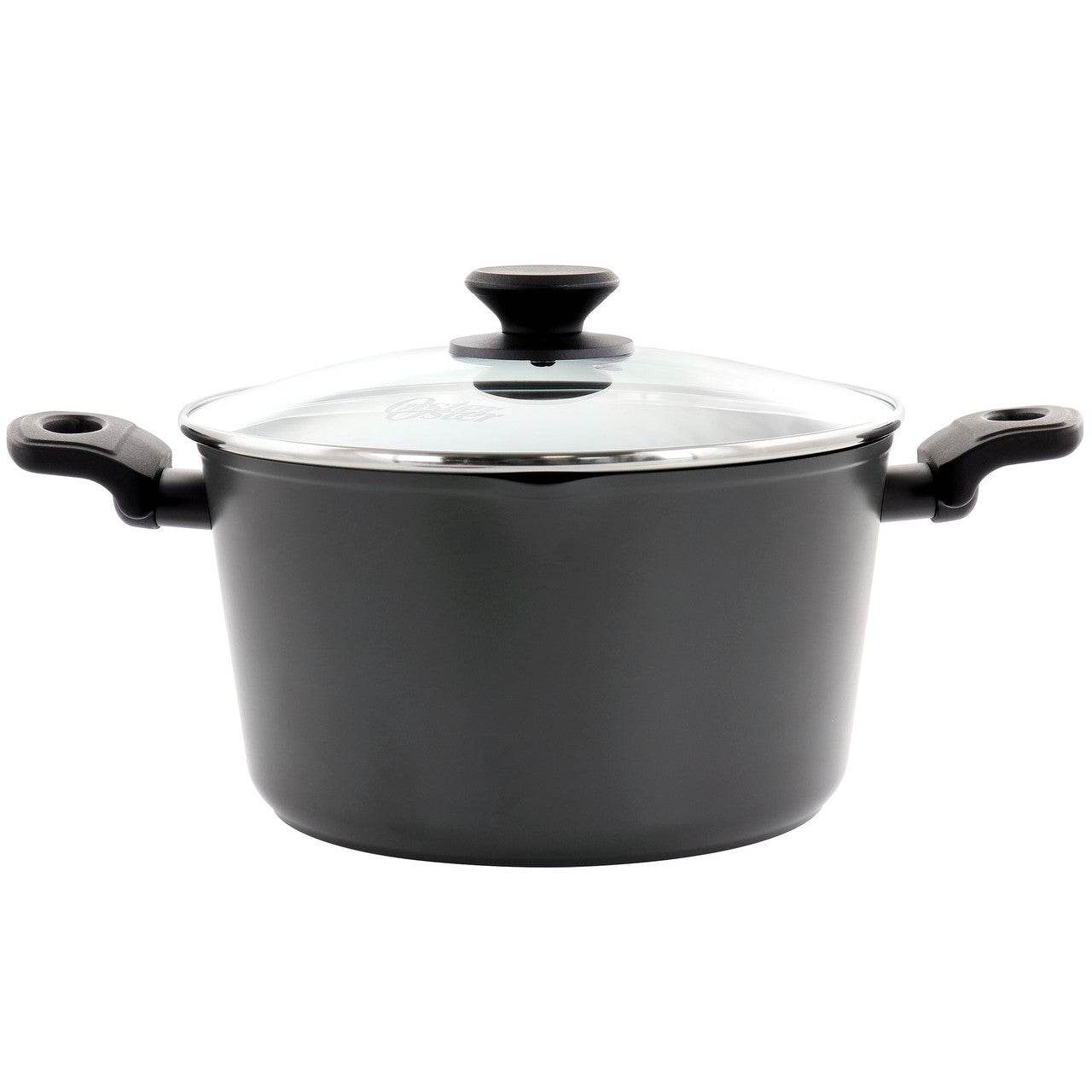 Oster Kingsway 5.5 Quart Aluminum Nonstick Dutch Oven in Black With Lid - Loft&Timber