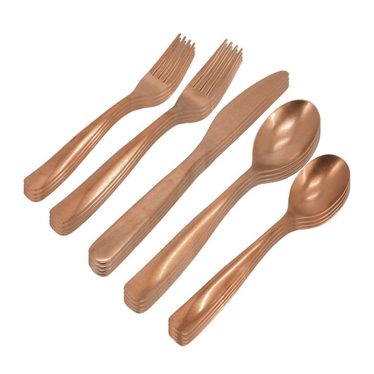 Gibson Home Hulton 20 Piece Stainless Steel Flatware Set in Matte Bronze - Loft&Timber